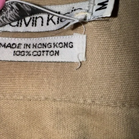 Vintage Calvin Klein Women’s Pencil Skirt Size Medium Color Tan 100% Cotton - Picture 7 of 7